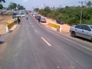 Asphalted Akparabong village road