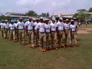 Youth Corps members during their Passing Out Parade in Calabar yesterday