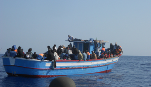 An immigrant boat on the risky journey