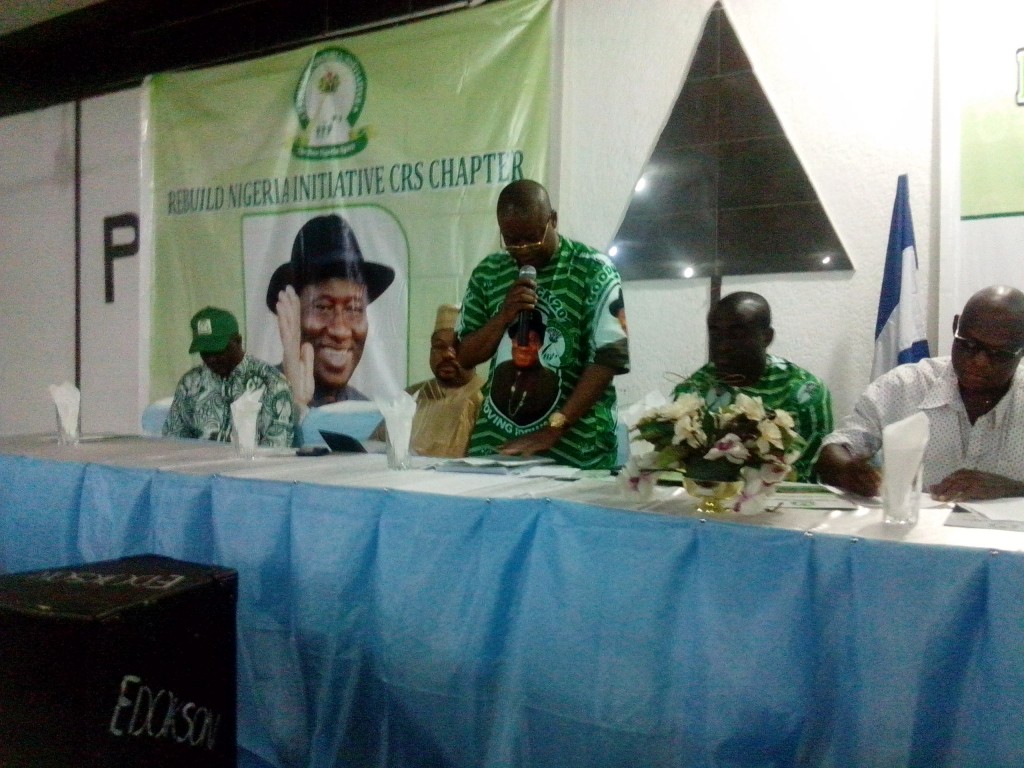 The representative of Mr. Jeddy Agba (Standing) from his left is Mr. Castro Izama and the Guest Speaker, Dr. Micheal Una at the event in Calabar recently