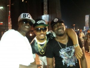 From left: Sound Sultan, Naeto C and Nigga Raw in Calabar