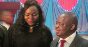 Abi LG Boss, Edith Amadi (left) and COS, Alex Egbona (right) at the reception yesterday in Calabar