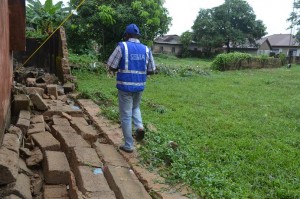 SEMA staff accessing ravaged buildings