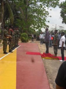 Senate leader being honored by the Nigeria Army Ikom military base