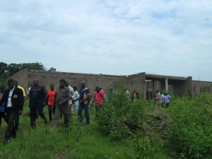 The inspection team moving out of  the Itigidi police divisional headquarters 