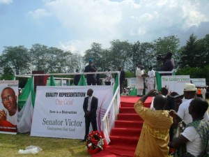 Senator Imoke speaking at the empowerment program of Senator Victor Ndoma Egba in Ikom