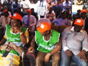 Efiok Cobham, Cross River Deputy Governor (right) in the ceremony to mark the Maternal, New Born and Child Health Week in Okpoma, Yala LGA