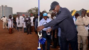 Cross River State Governor, Senator Liyel Imoke at the commissioning of the N5.5billion Ikom water scheme