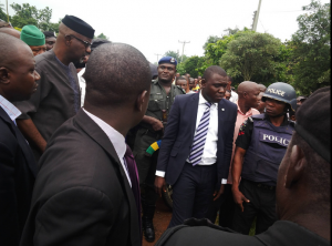 Governor Liyel Imoke at the scene of the accident