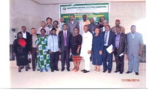 Mr. Igini and members of the committee in a group photograph after the inauguration in Calabar on Tuesday