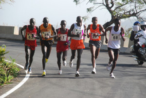 Runners at the Obudu International Mountain Race