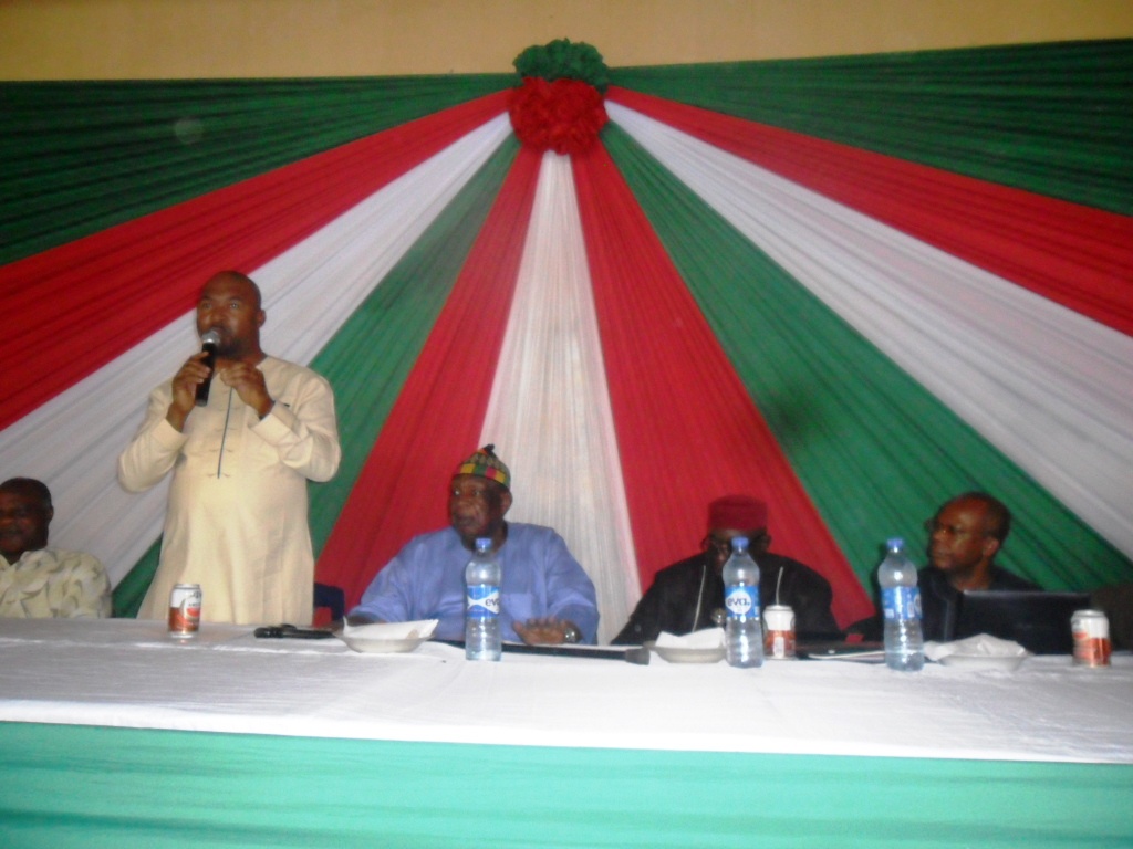 Mr. Tanko Ashang addressing members of the Cross River PDP northern caucus  in Ogoja