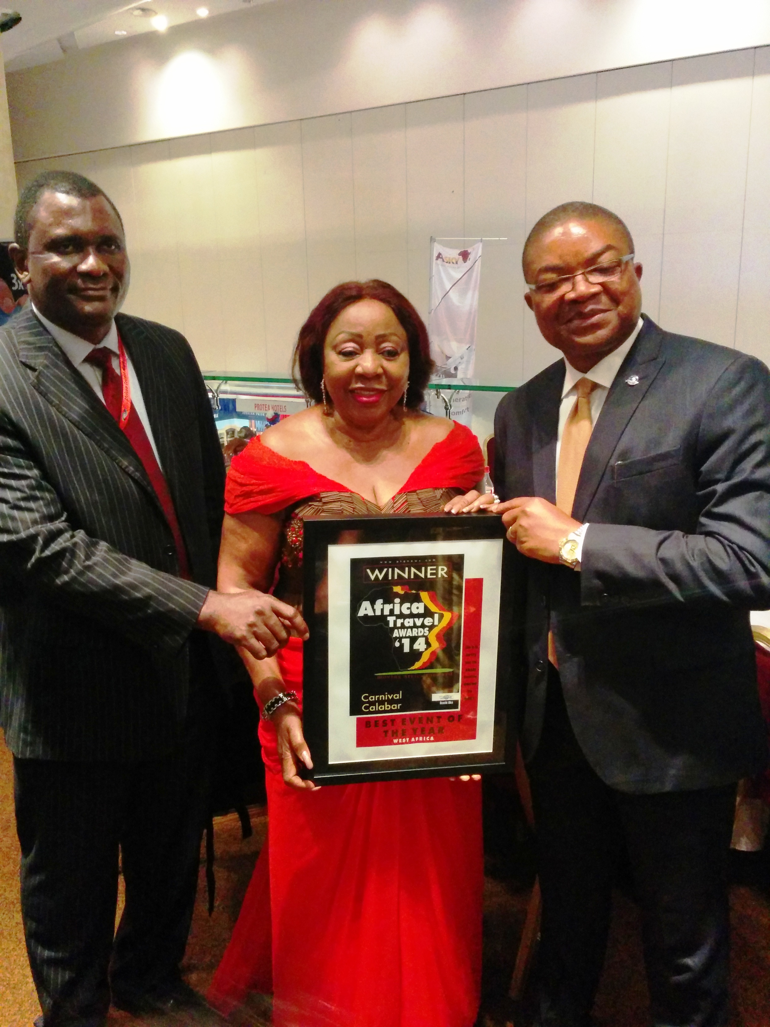 Mr. Gabe Onah (left) and Senator Ita Giwa (middle) receiving the award in Lagos