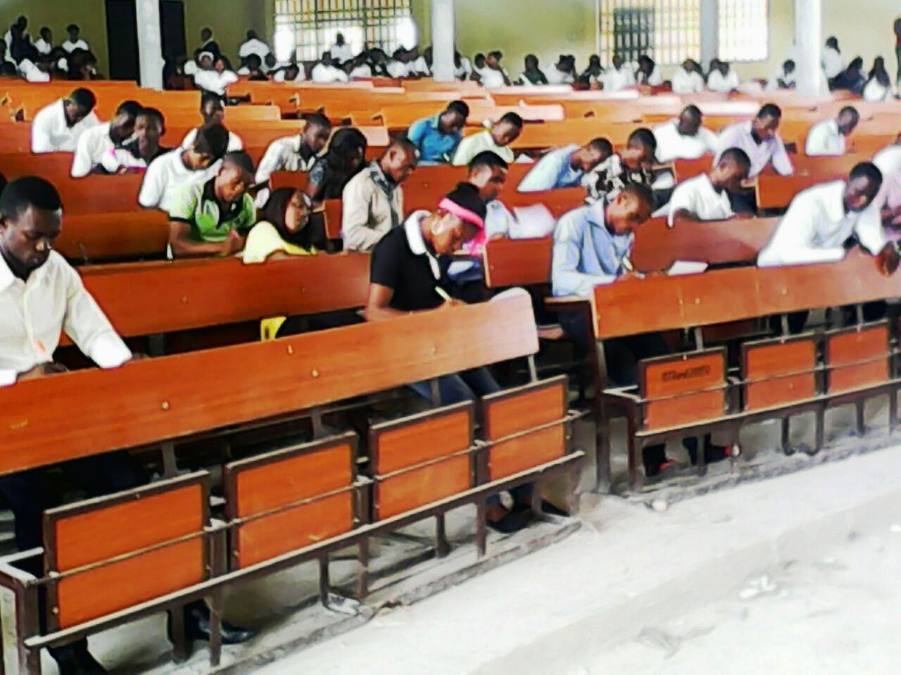 The intending COE Akamkpa Students Union leaders during the aptitude test