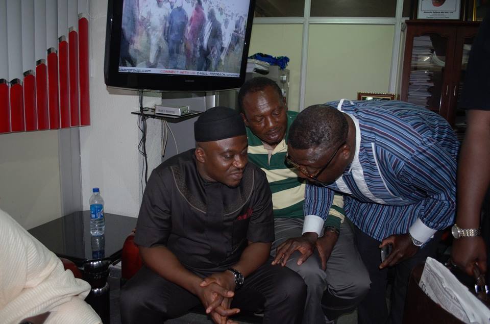 Legor Idagbo and Tony Undiandeye, former Chairman, Obudu LGA at Wadata House
