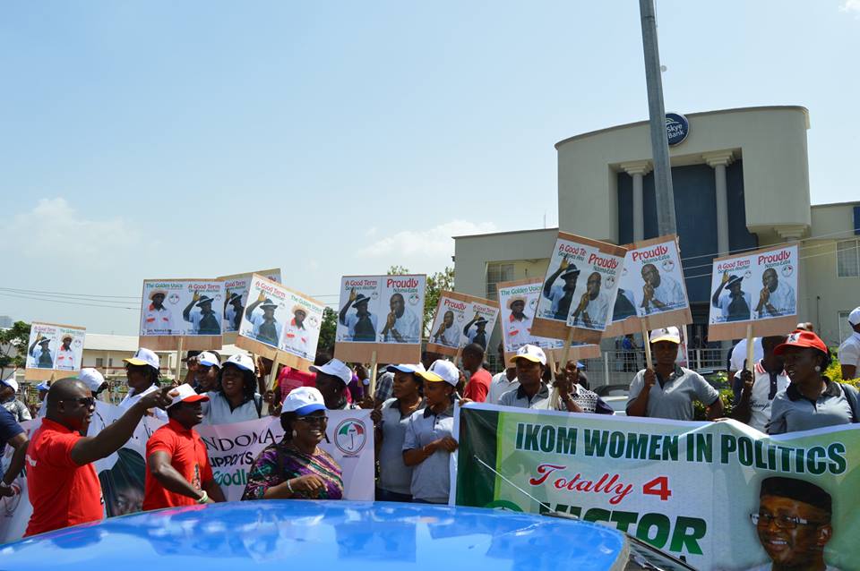 Supporters of Senator Ndoma Egba SAN