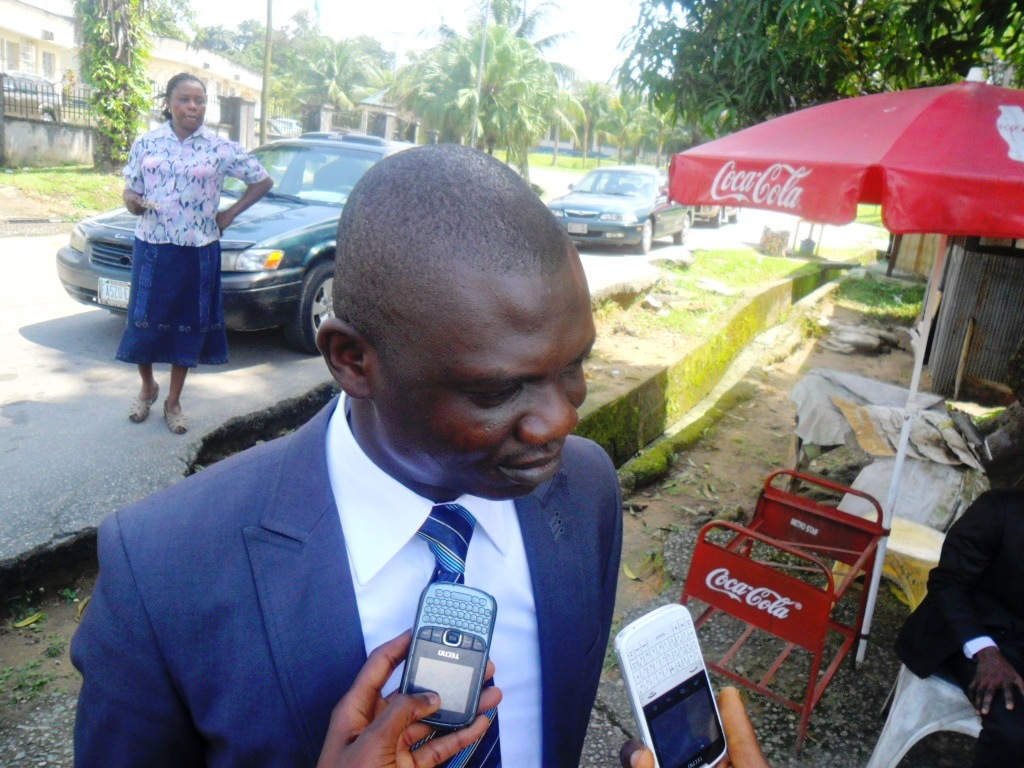 James Ibor addressing the press outside the court room