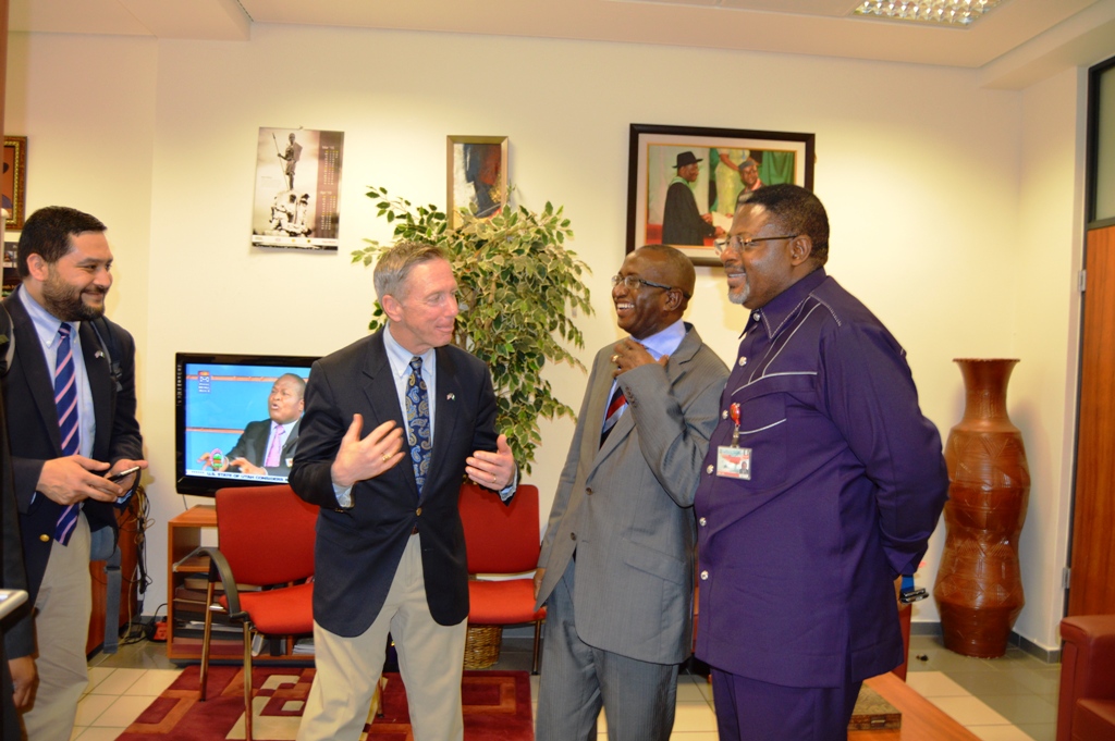 From right: Senator Otu, Senator Egba, Senator Moatley during the visit