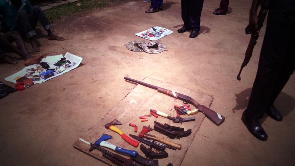 Weapons recovered from the suspects