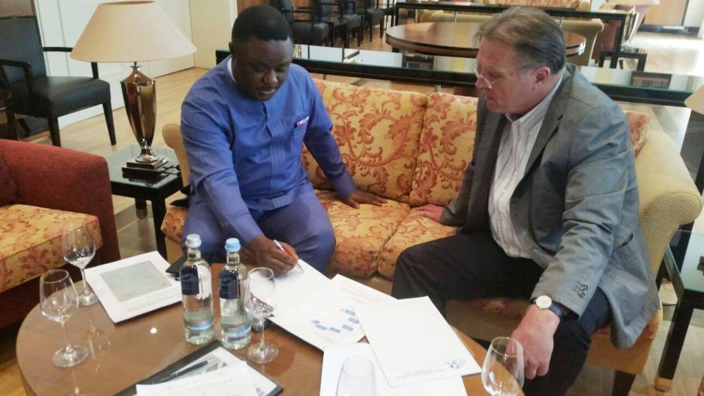 Governor Ayade signing the deal in Germany today