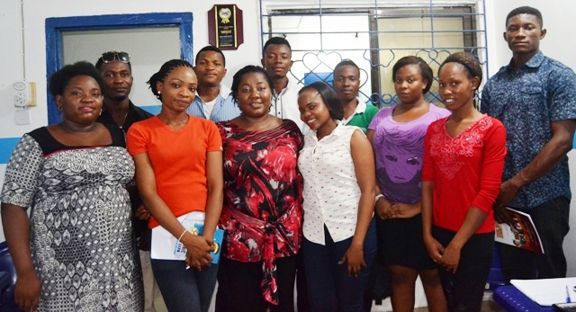Eme Offiong (middle) and participants after the training