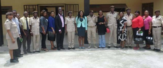 Dr. Betta Edu and her delegation with officers of the Immigration Service in Calabar during the visit