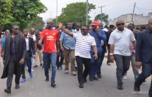 Ayade waving to onlookers