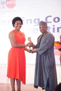 Dr Linda Ayade been presented with the award by Minister for state health, Osagie Enahire