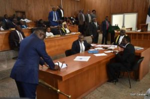 Governor Ben Ayade of Cross River State placing the proposed 2017 budget before the House