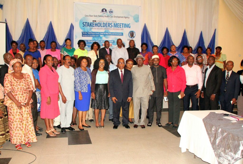 Attendees pose for a photograph after the first day of the meeting with Cross River Deputy Governor, Professor Ivara Esu