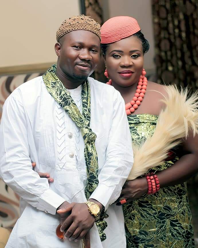 R-L: In this photograph released by the Stephen Okoi's family; Mrs. Mary Stephen Ugbome (nee Mary Stephen Okoi) and her husband Mr. Collins Ugbome pose for a photograph. Her paternal family claims her marital family upto their patriarch, Igwe Ugbome II of Okpai Kingdom, Umuada Quarters in Ndokwa East Local Government Area of Delta State are aware of her sudden disappearance on December 24, 2020 after arriving the palace of the Monarch with her daughter's that day