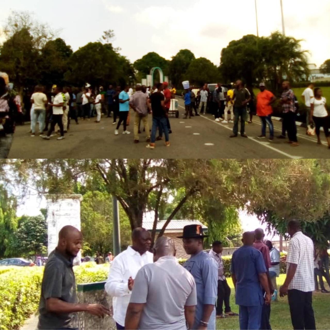 Aborted protest at 11 - 11 roundabout in Calabar to show solidarity to Governor Ben Ayade over recent Supreme Court Judgment on ward and local government congresses