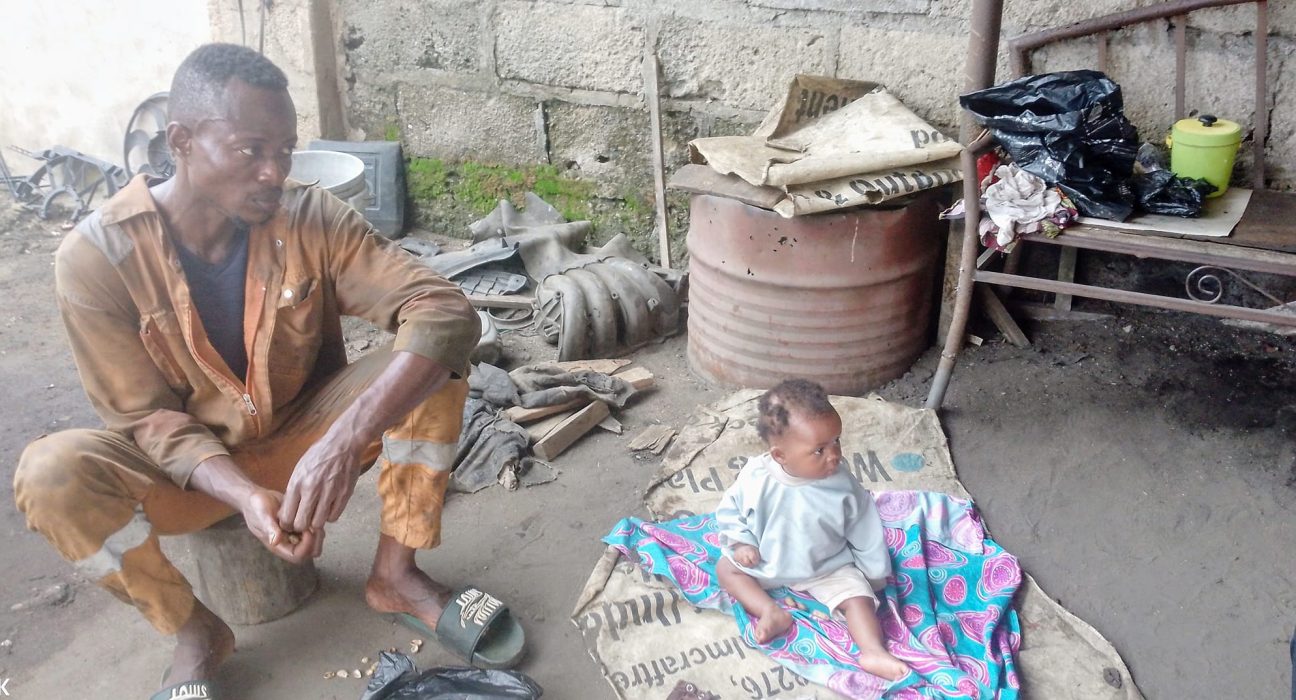 Abandoned baby and father