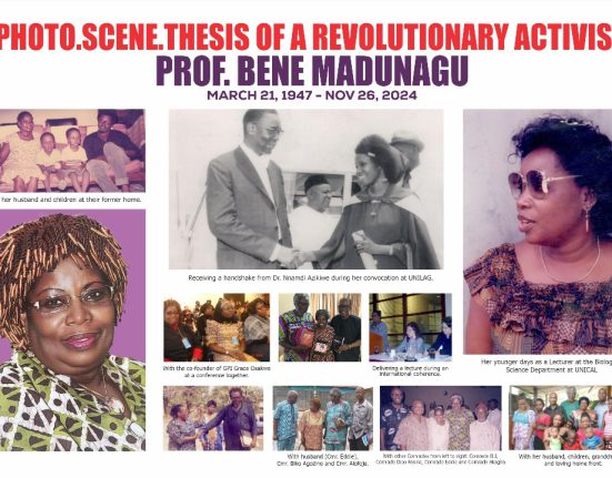 Photo.Scene.Thesis (a play on the botanical term - Photosynthesis) showing the life and times of Comrade Professor Bene Madunagu