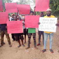 Youths embark on "Utubaku Must Go" protest to remove the Provost of the Federal College of Education, Obudu, Dr. Richard Ugbaha Utubaku.