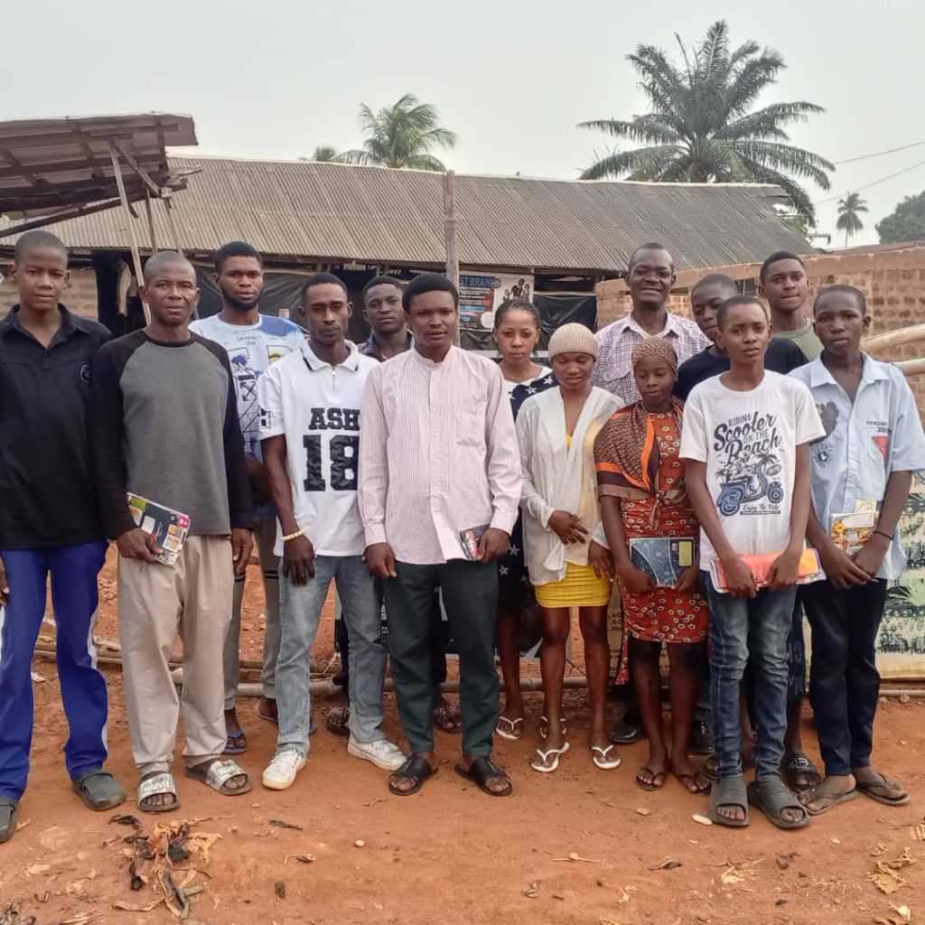 Candidates pose for a picture at one of the study centers