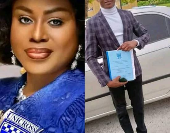 UNCROSS Acting VC, Prof. Francisca Bassey And Martins Eyam, the graduate she ordered arrested