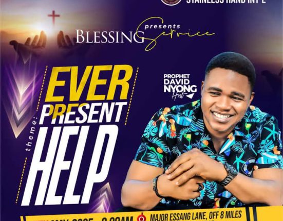 A promotional flier of a program for the self-styled prophet David Nyong Okon