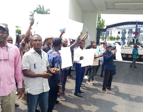 Staff of the defunct ITM Ugep Protest at Governors Office Calabar over four months unpaid salaries. 23/6/2025