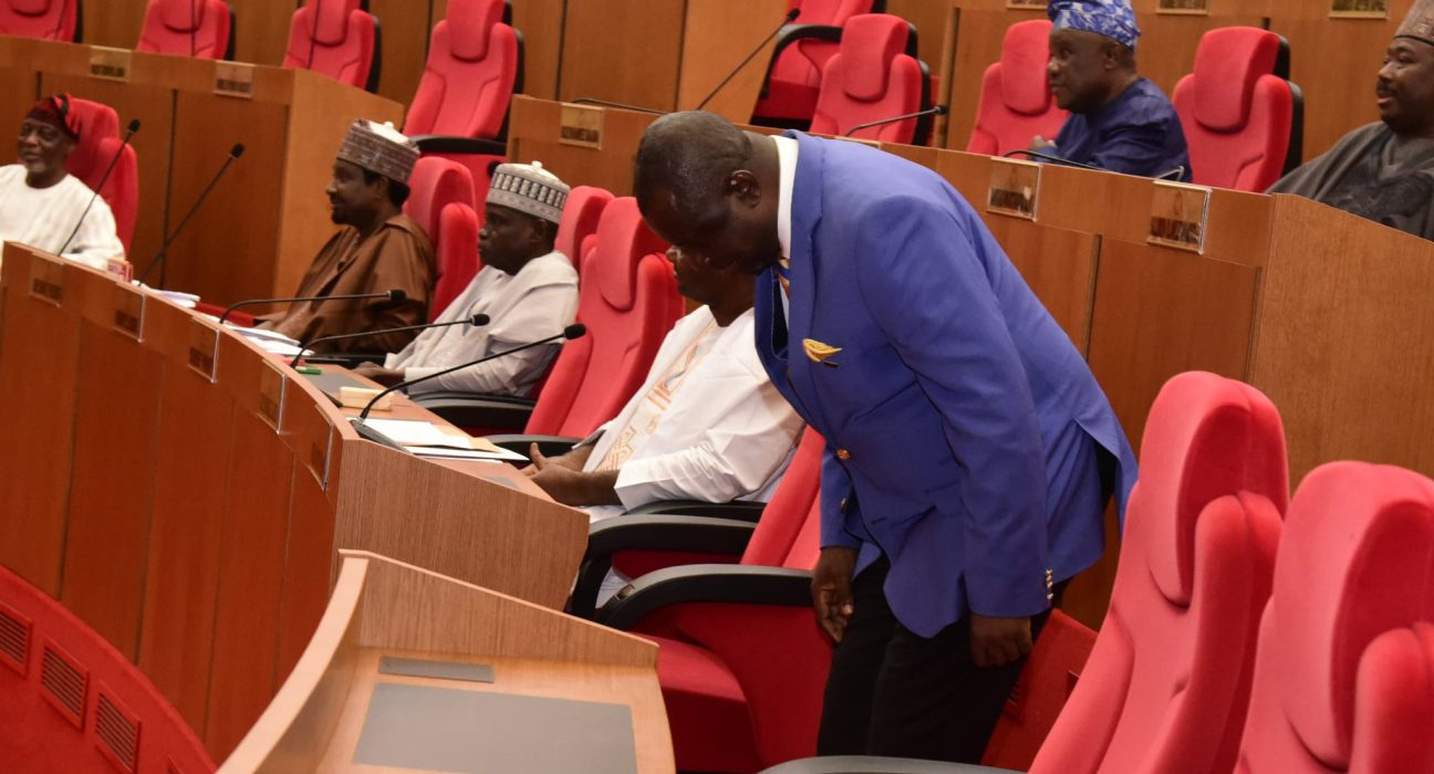 Senator Eteng Jonah Williams takes a bow on the floor of the 10th National Assembly