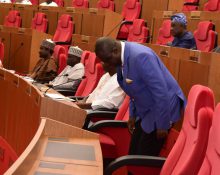 Senator Eteng Jonah Williams takes a bow on the floor of the 10th National Assembly