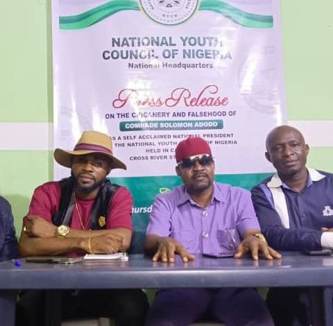 A coalition of former zonal and state executives of the National Youth Council of Nigeria are rejecting the leadership of Adodo Solomon as the council's president