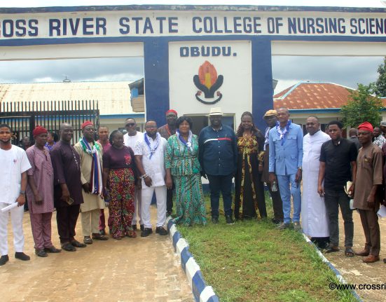 Photograph of the Commissioner of Health, Provost, management and dignitaries
