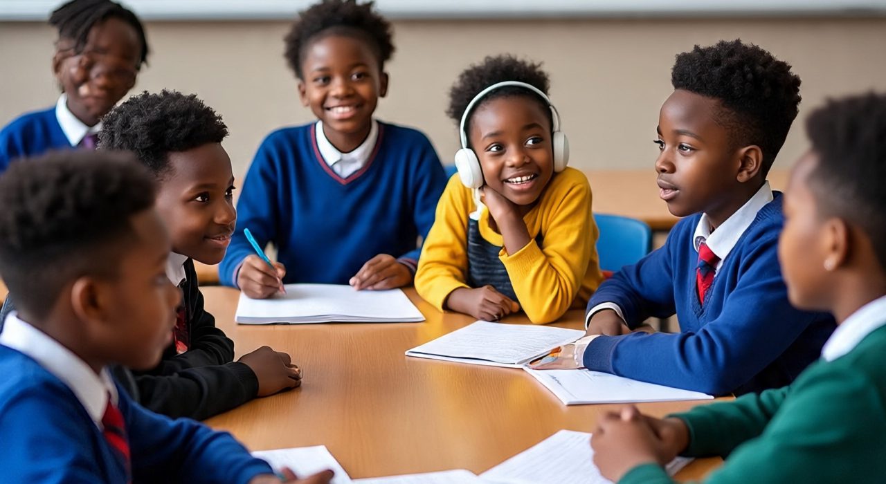 Nigerian students with special needs and regular students engaging in intellectual competition, promoting inclusion and diversity in education