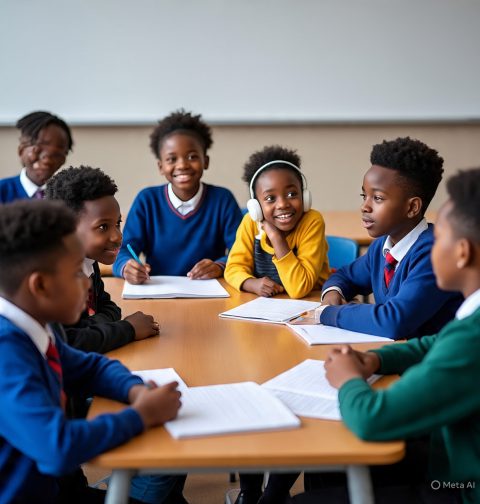 Nigerian students with special needs and regular students engaging in intellectual competition, promoting inclusion and diversity in education